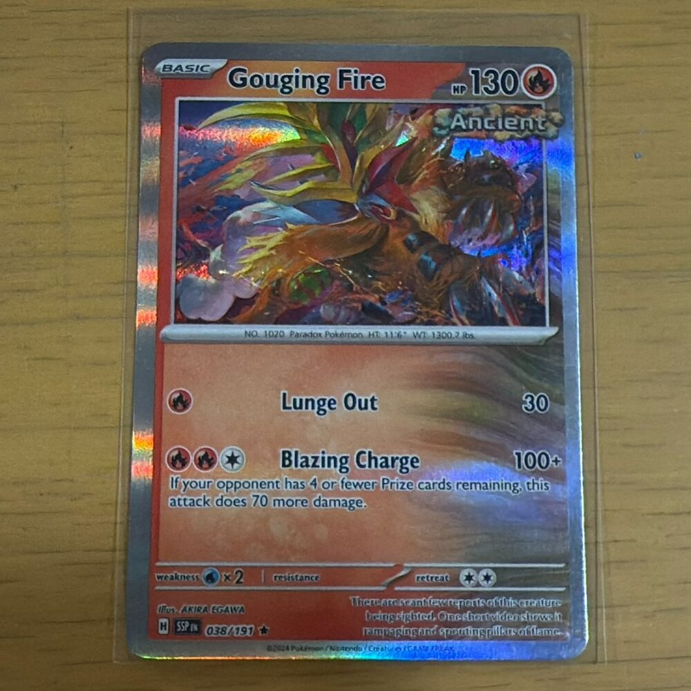 Pokémon Gouging Fire Card - SV08: Surging Sparks (SSP) - New